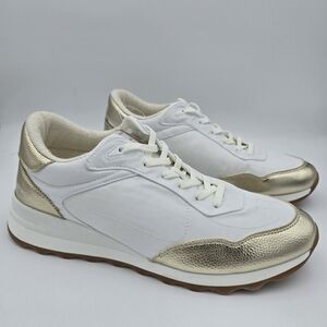 NWOT Anne Klein Remix Slip-On Sneakers, White/Gold,  Women's Size 11